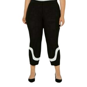 NWT Plus Size Ponte Colorblock Black and White Ankle AlfaniPants Size 16W